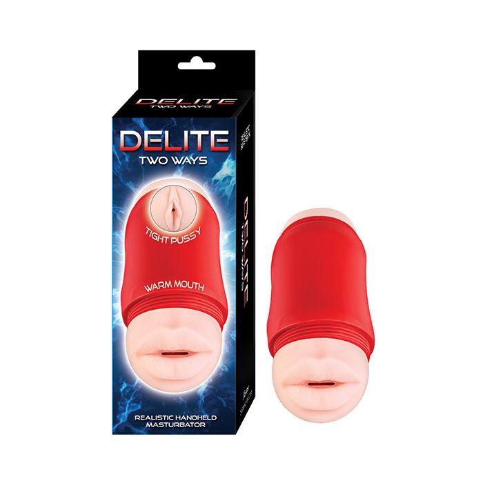 Delite Two Ways Mouth & Vagina Masturbator - White